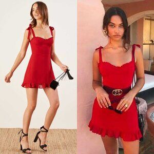 Reformation Christine Mini Dress – Red Lipstick – Size 10